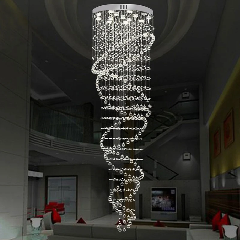 Heldere kristallen Cascades hanglamp, eigentijdse 13-lichts trap-LED-multilamp-hanger zilver Clearhalo