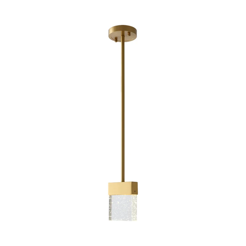 Heldere LED Down Mini-hanger Moderne Bubble Crystal Cuboid-hangende plafondlamp voor eetkamer Clearhalo