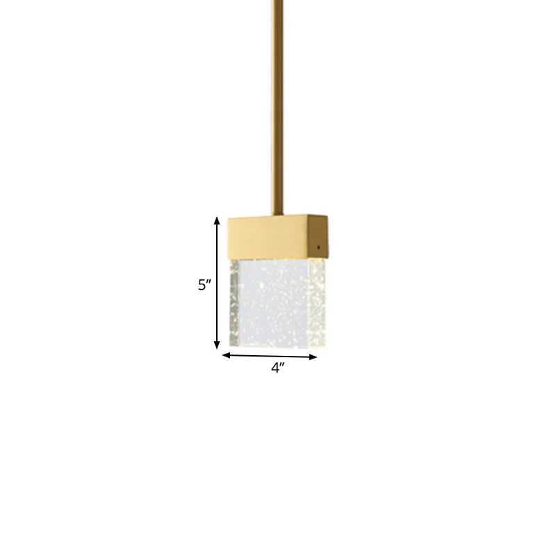 Heldere LED Down Mini-hanger Moderne Bubble Crystal Cuboid-hangende plafondlamp voor eetkamer Clearhalo