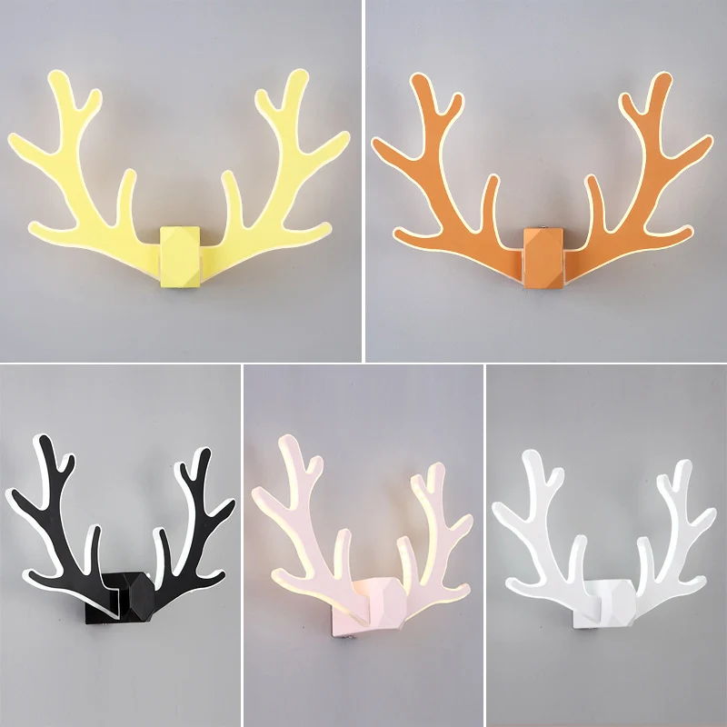 Hertenhoornvormige LED-wandlamp Decoratieve metalen gangkandelaar Verlichtingsarmatuur Clearhalo
