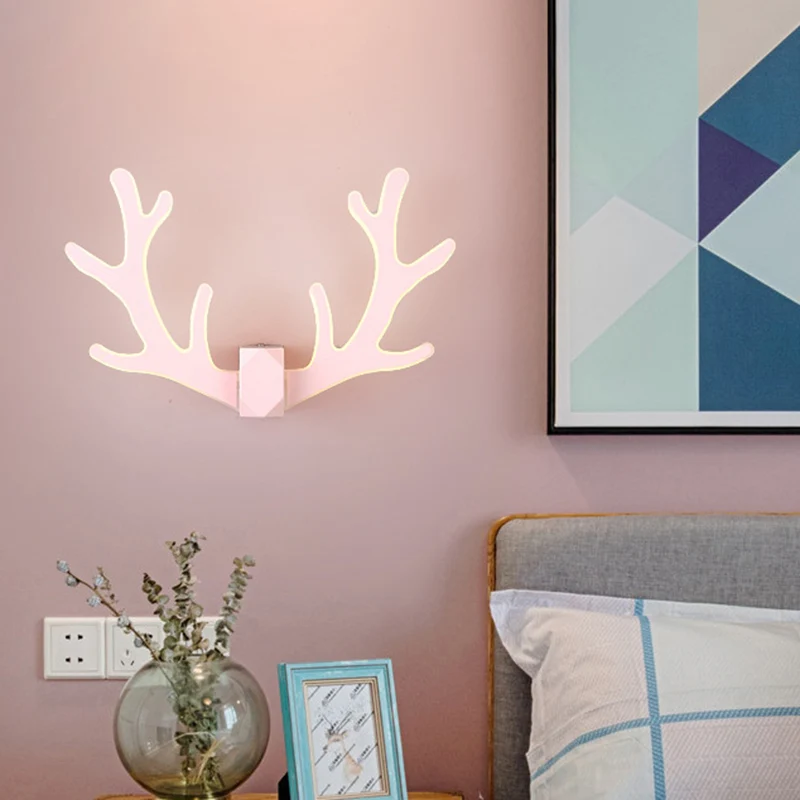 Hertenhoornvormige LED-wandlamp Decoratieve metalen gangkandelaar Verlichtingsarmatuur Clearhalo