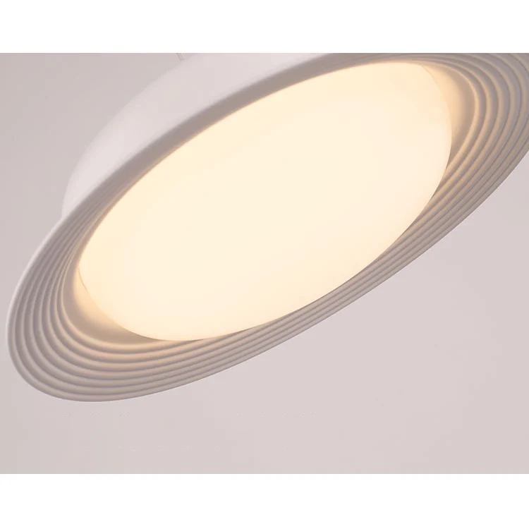 Hoedvormige hangende paal moderne metalen LED-eetkamer hanglamp wit/bruin Clearhalo