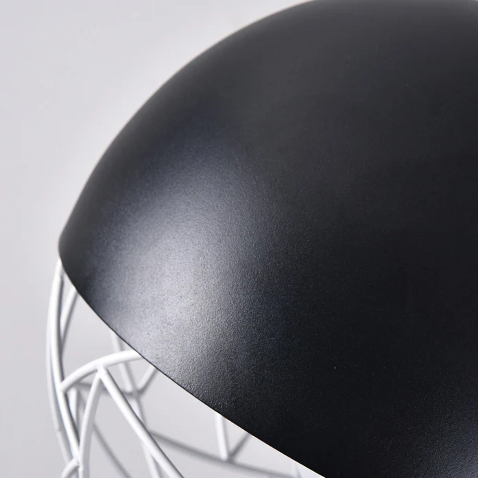 Holle design metalen bol hanglamp, 1 lamp, eigentijdse hanglamp zwart/wit Clearhalo