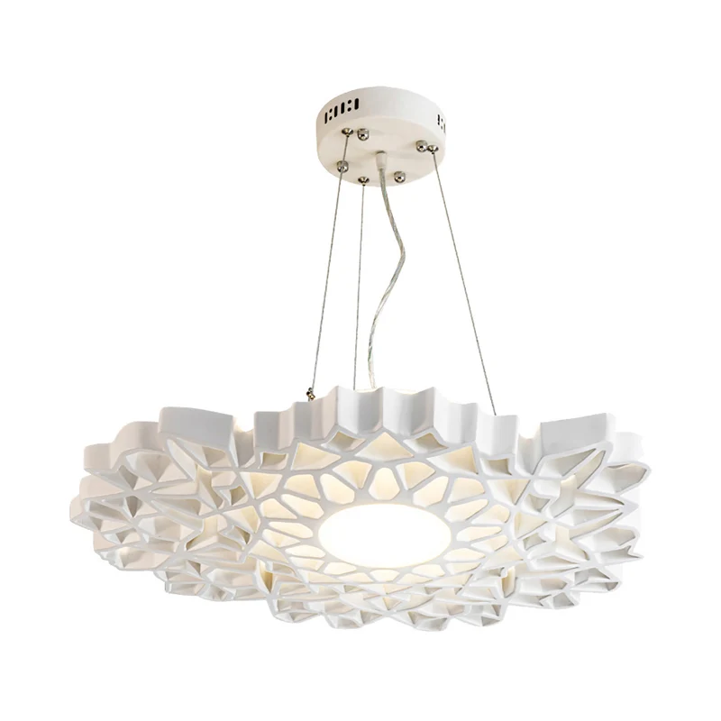 Honingraat hanglamp modern hars 1 kop witte hangende plafondlamp Clearhalo