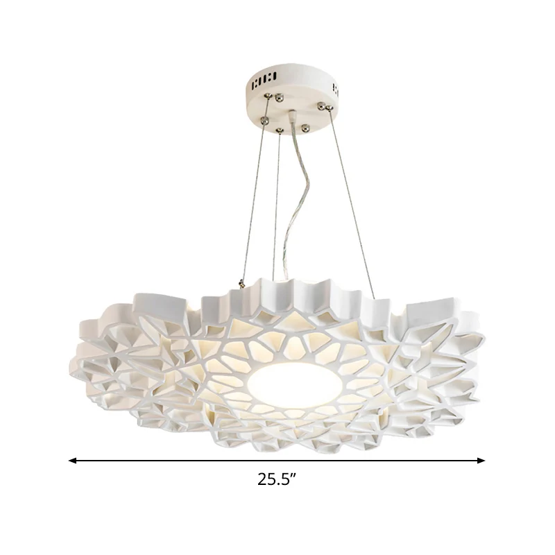 Honingraat hanglamp modern hars 1 kop witte hangende plafondlamp Clearhalo
