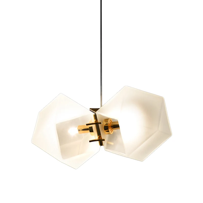 Honingraateilandlamp van mat wit glas, moderne stijl, 2/4/8-lichts messing plafondhanglamp voor woonkamer Clearhalo