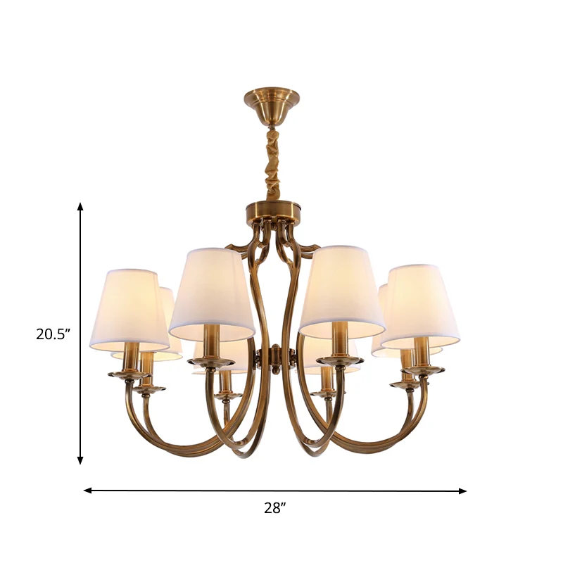 6/8 hoofden metalen hanger kroonluchter traditionele messing duikarm logeerkamer verlichtingsarmatuur met taps toelopende...