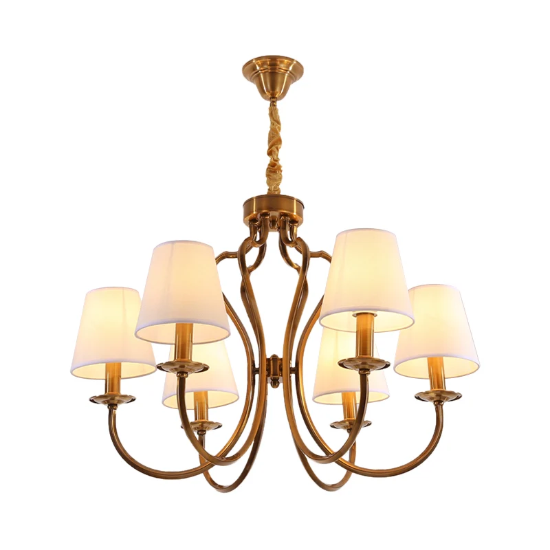 6/8 hoofden metalen hanger kroonluchter traditionele messing duikarm logeerkamer verlichtingsarmatuur met taps toelopende...