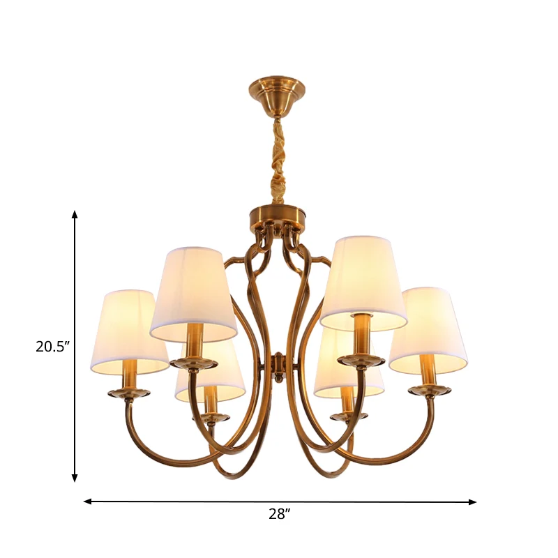 6/8 hoofden metalen hanger kroonluchter traditionele messing duikarm logeerkamer verlichtingsarmatuur met taps toelopende...