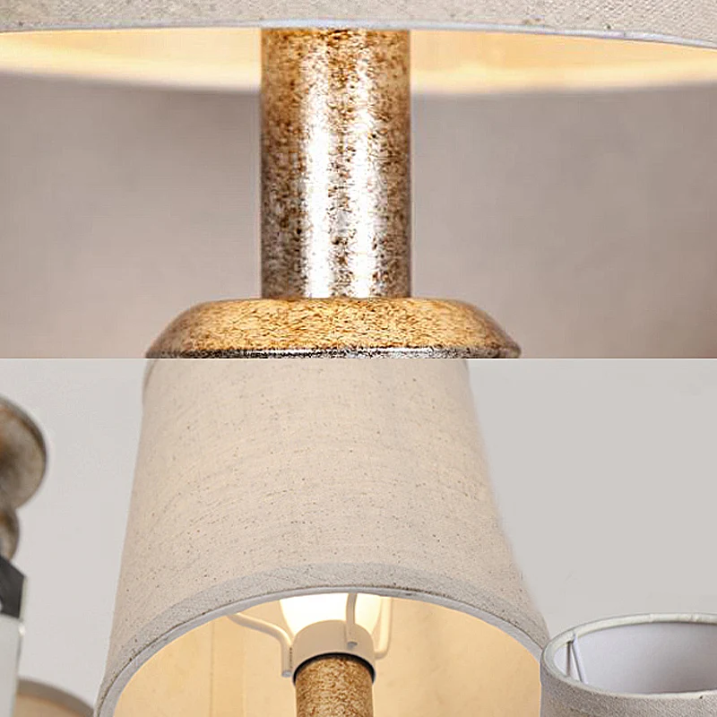 2 hoofden metalen wandmontage lamp retro roest blote lamp / taps toelopende slaapkamer blaker lichtarmatuur met schaduw /...