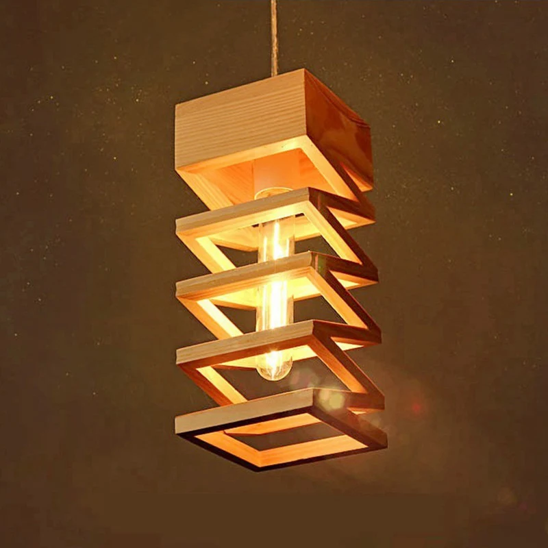 1 hoofdframe plafondlamp modernisme houten hanglamp beige voor woonkamer Clearhalo