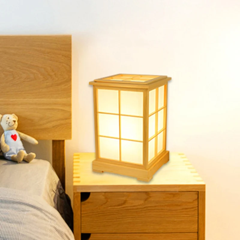 1 hoofdslaapkamer tafellamp Chinees beige leesboeklamp met huishouten kap Clearhalo