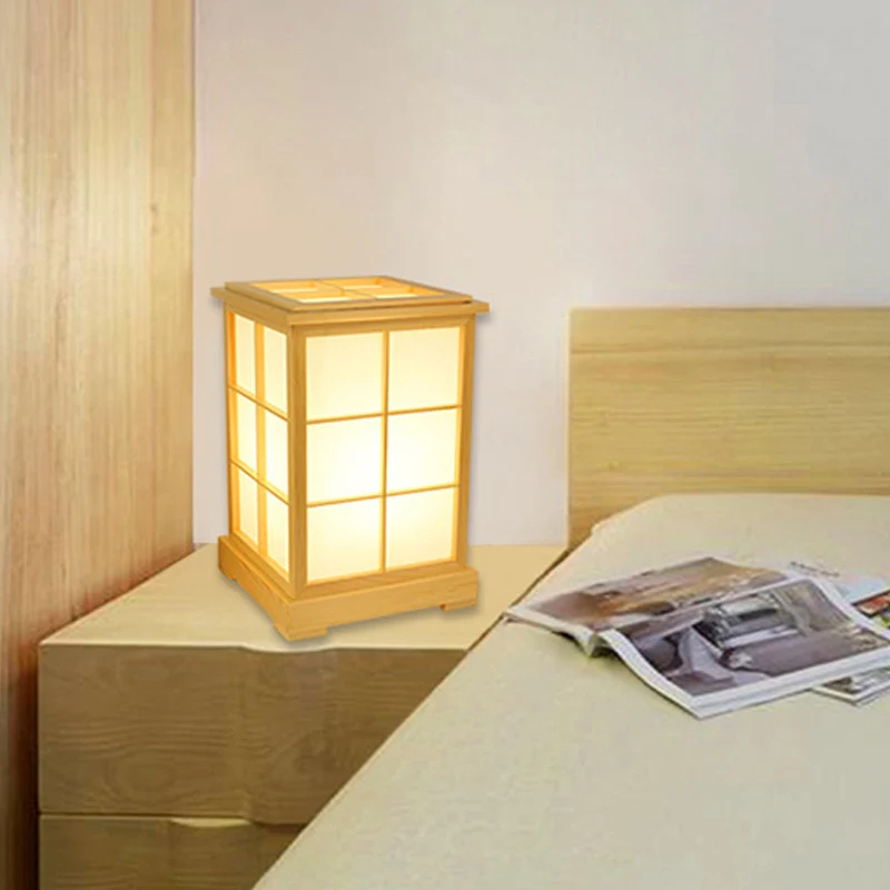 1 hoofdslaapkamer tafellamp Chinees beige leesboeklamp met huishouten kap Clearhalo