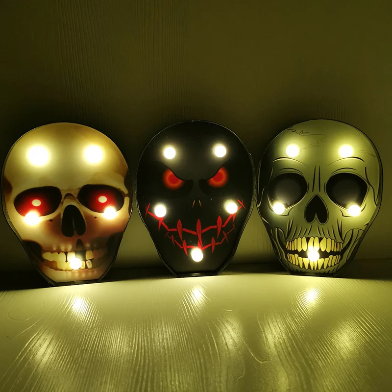 Horror Element-nachtlampje Eenvoudig kunststof op batterijen LED-zwarte nachtkastjeverlichting Clearhalo