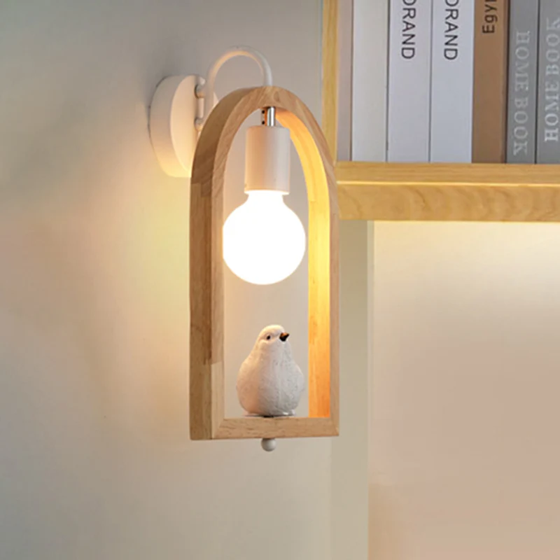 Houten gebogen plankwandlamp met mooie Deco Boutique 1-lichts moderne schanslamp beige Clearhalo