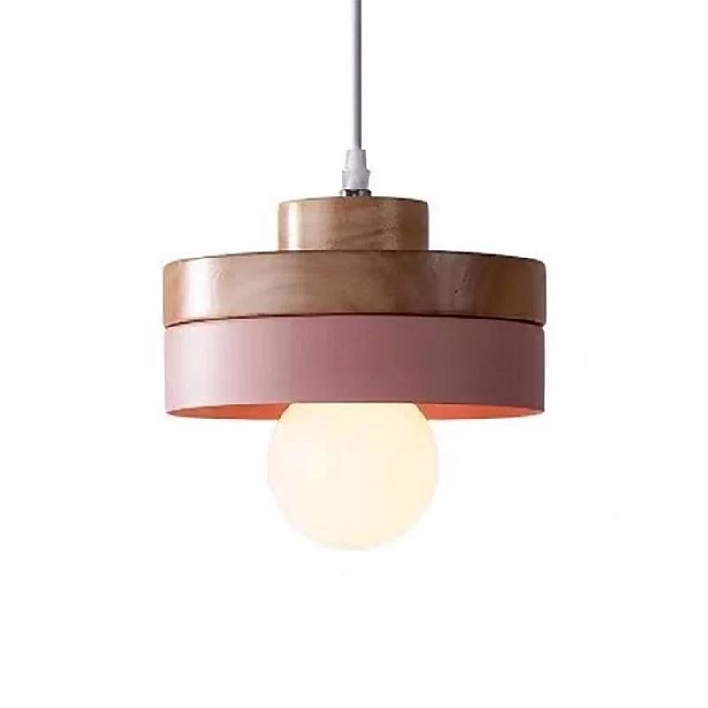 Houten geometrie hangende plafondlamp Eigentijdse 1-lichts metalen ophangverlichting voor eetkamer Clearhalo
