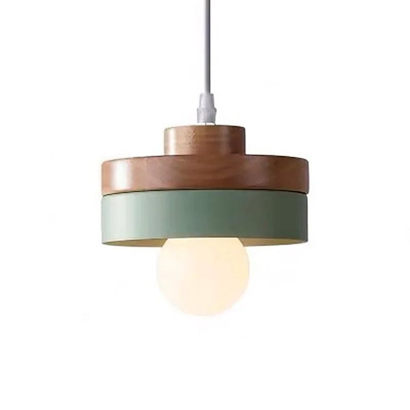 Houten geometrie hangende plafondlamp Eigentijdse 1-lichts metalen ophangverlichting voor eetkamer Clearhalo