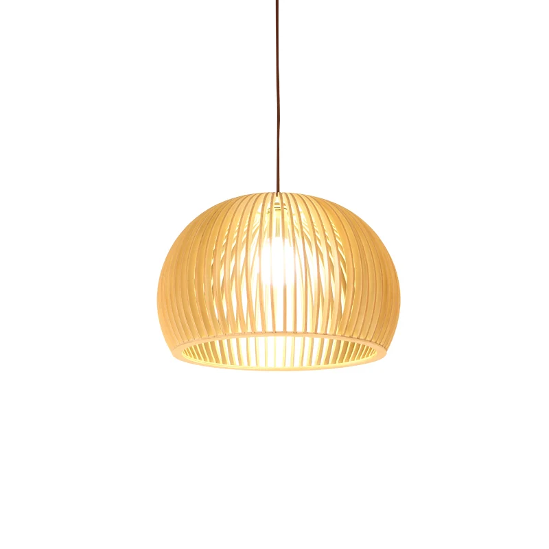 Houten geometrische plafondlamp Moderne enkele hangende hanglamp voor restaurant Clearhalo