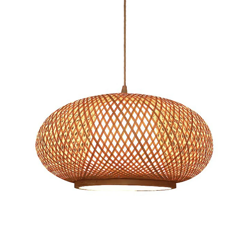 Houten lantaarn hanglamp Chinees 1 lamp bamboe hanglamp voor theesalon Clearhalo