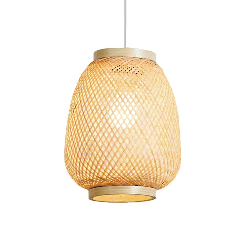 Houten Lantaarn Hanglamp Traditioneel Bamboe 1 Lamp Hanglampset voor Theehuis Clearhalo