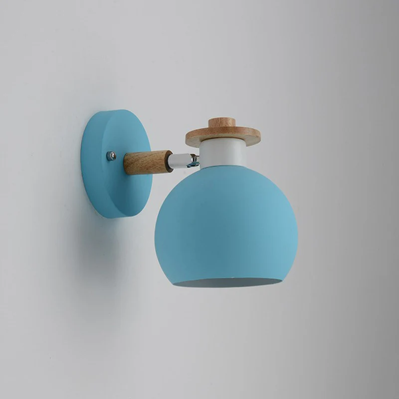 IJzeren draaibare kap leeslamp Macaron 1 kop muurverlichtingsideeën voor kinderslaapkamer Clearhalo