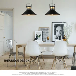 Industriële stijl kegelvormige hanglamp Metalen hangende hanglamp zwart Clearhalo