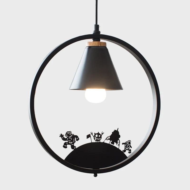 Iron Cone Shade hanglamp Nordic 1 lamp zwart/wit hangend lichtarmatuur met papiersnijdende decoratie Clearhalo