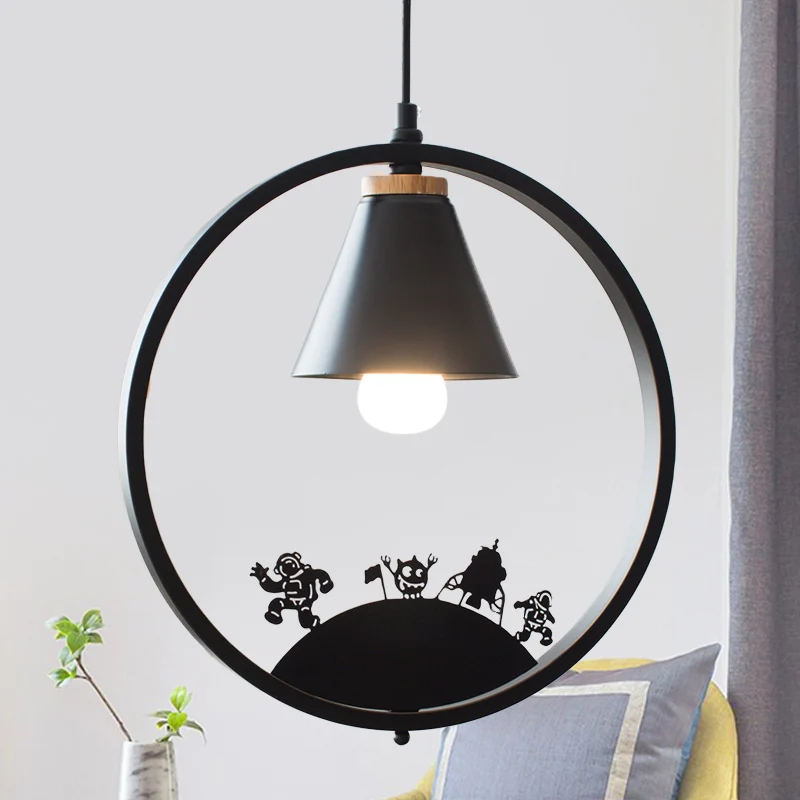 Iron Cone Shade hanglamp Nordic 1 lamp zwart/wit hangend lichtarmatuur met papiersnijdende decoratie Clearhalo