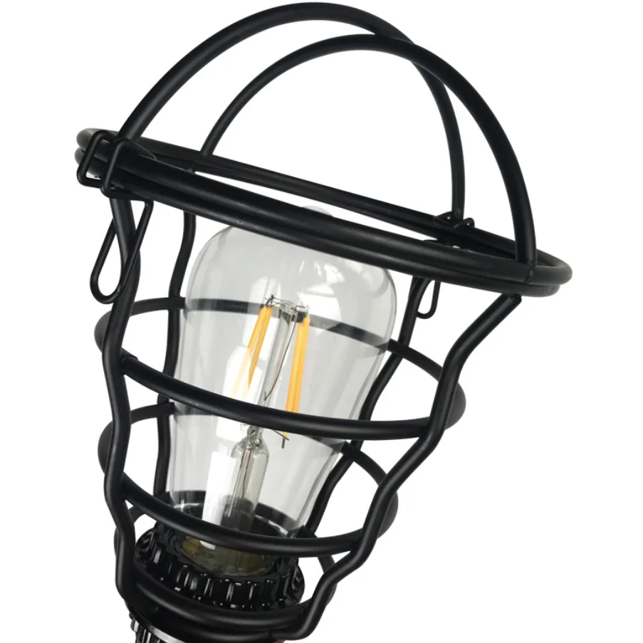 Iron Wire Guard Hanglamp Retro Industrieel 1 Kop Eettafel Mini Plafondlamp Zwart Clearhalo