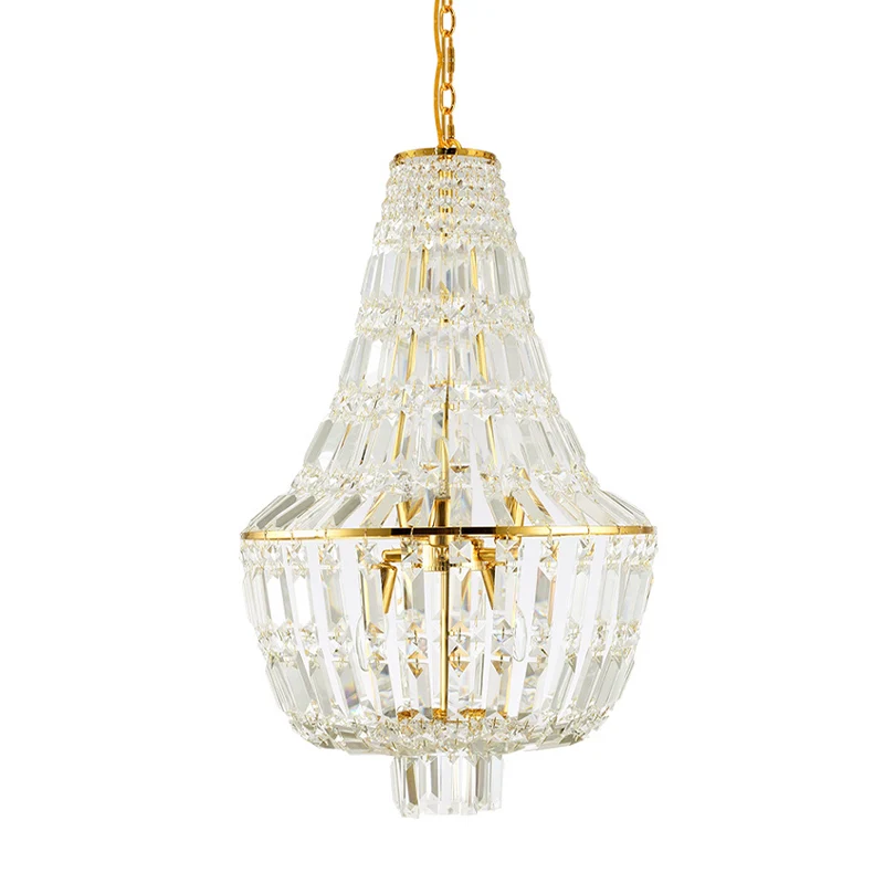 Jar Empire Kroonluchter Modernistisch Kristal 4 Hoofden Goud/Zilver Plafond Hanglamp voor Slaapkamer Clearhalo