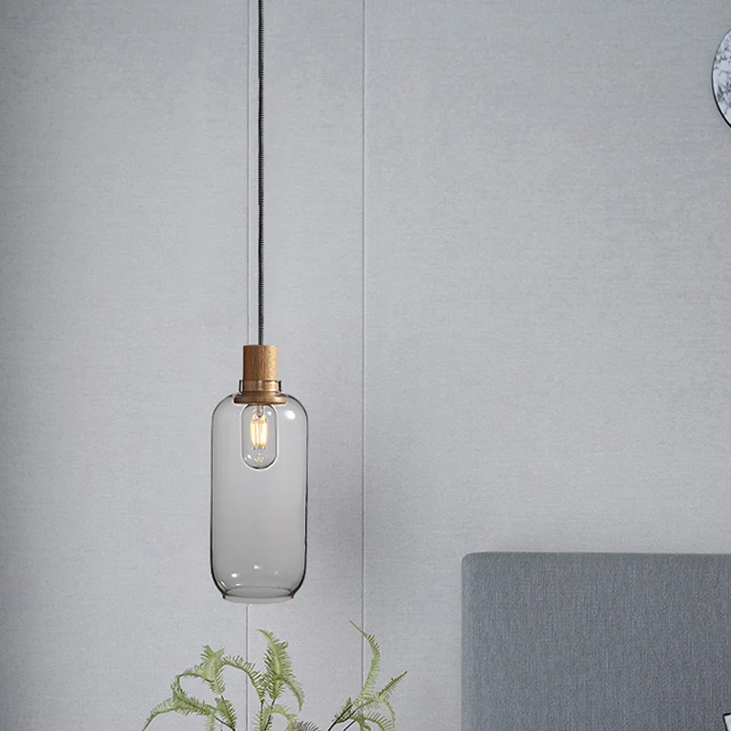 Jar Hanglamp Nordic 1 Licht Helder Glazen Slaapkamer Hanglamp Kit, 5"/6" Breed Clearhalo
