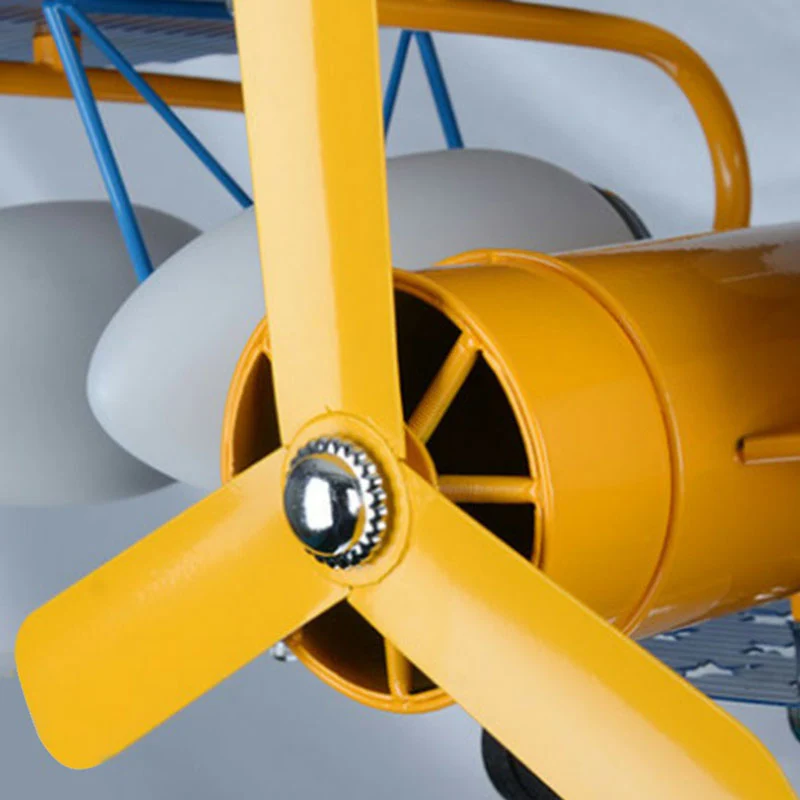 Jet Plane LED hanglamp kinderstijl metallic gele kroonluchter verlichtingsarmatuur Clearhalo