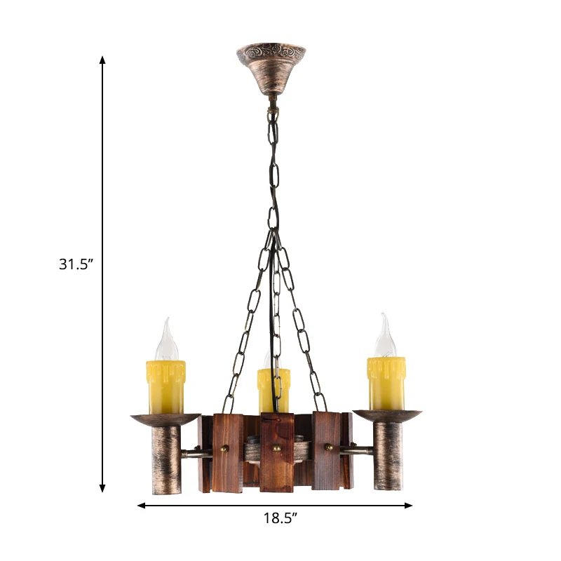 Kaars Vintage hangende lichte metalen kroonluchters messing voor koffiehuiswoonkamer Clearhalo