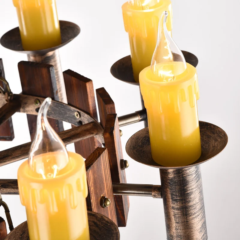 Kaars Vintage hangende lichte metalen kroonluchters messing voor koffiehuiswoonkamer Clearhalo