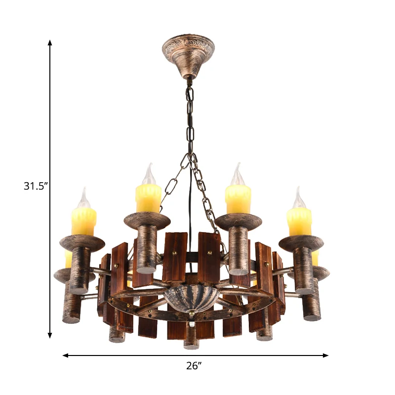 Kaars Vintage hangende lichte metalen kroonluchters messing voor koffiehuiswoonkamer Clearhalo