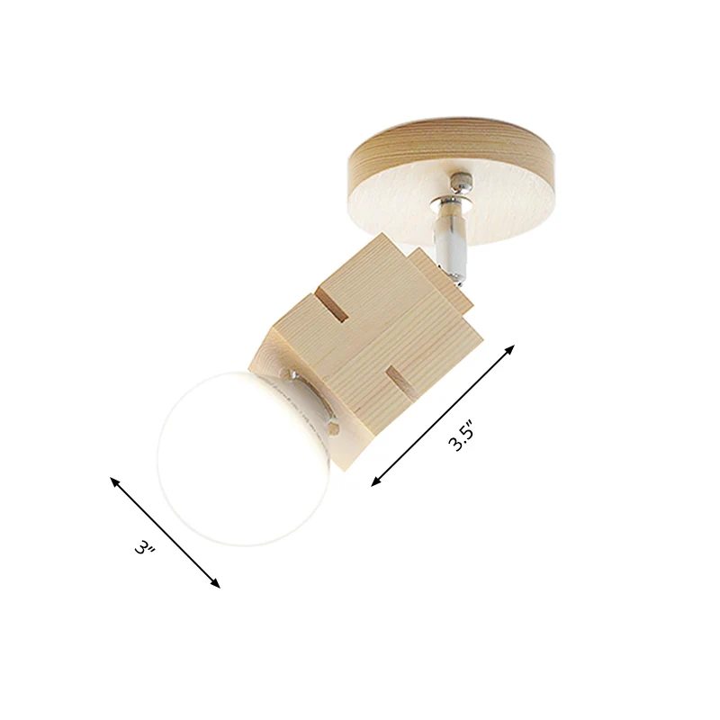 Kale lamp wandlamp schans modernistisch hout 1 hoofd slaapkamer draaibare wandgemonteerde lamp Clearhalo
