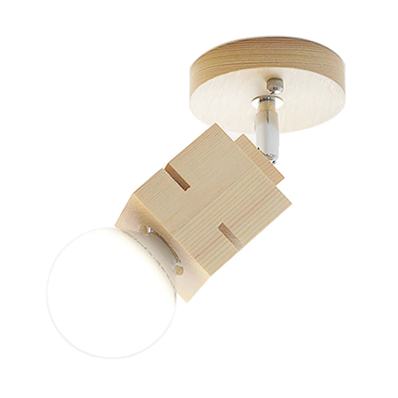 Kale lamp wandlamp schans modernistisch hout 1 hoofd slaapkamer draaibare wandgemonteerde lamp Clearhalo