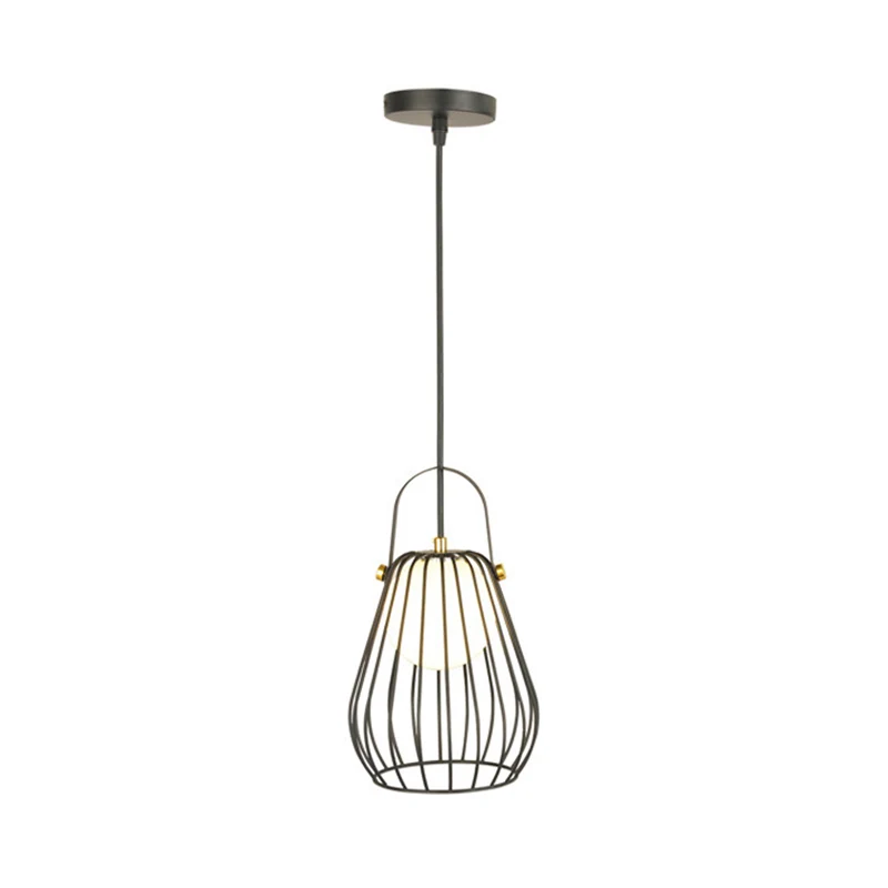 Kalebas Cage hanglampset minimalistisch metaal 1-lichts zwart/wit/roségoud hangende plafondlamp Clearhalo