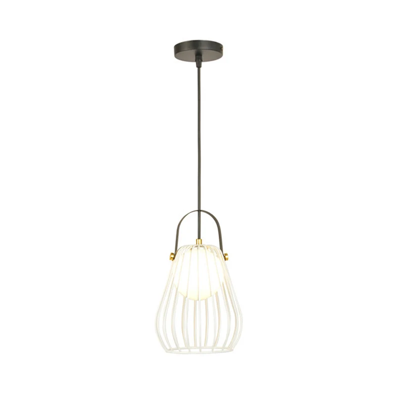 Kalebas Cage hanglampset minimalistisch metaal 1-lichts zwart/wit/roségoud hangende plafondlamp Clearhalo