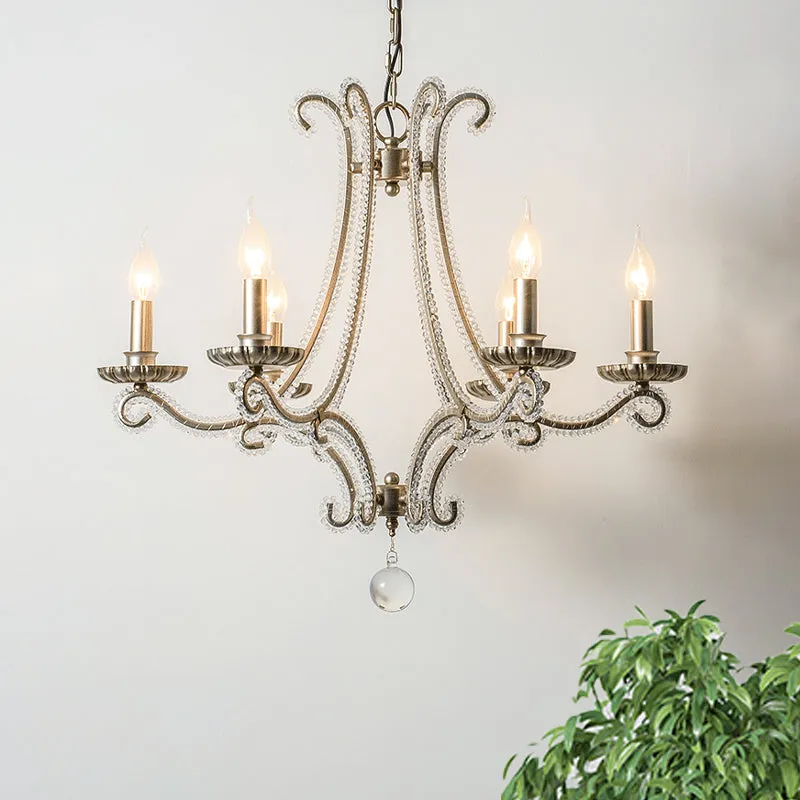 Kandelaar kristallen kroonluchter verlichting eenvoudige 3/6/8 lampen woonkamer hangende hanglamp zilver Clearhalo