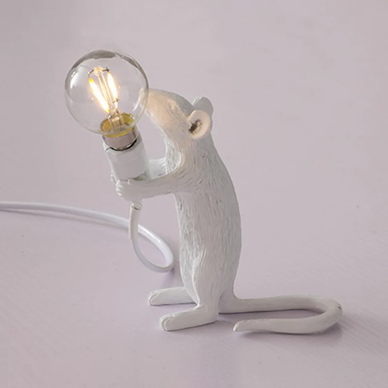 Kinderstijl muisvormige tafellamp hars 1-lichts nachtkastje nachtverlichting voor decoratie Clearhalo