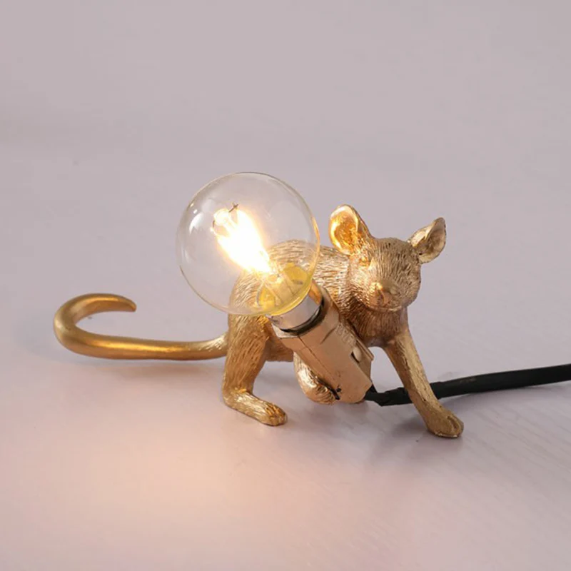 Kinderstijl muisvormige tafellamp hars 1-lichts nachtkastje nachtverlichting voor decoratie Clearhalo
