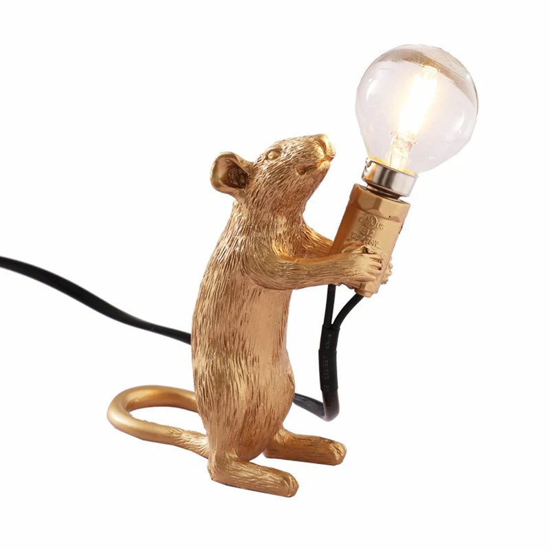 Kinderstijl muisvormige tafellamp hars 1-lichts nachtkastje nachtverlichting voor decoratie Clearhalo