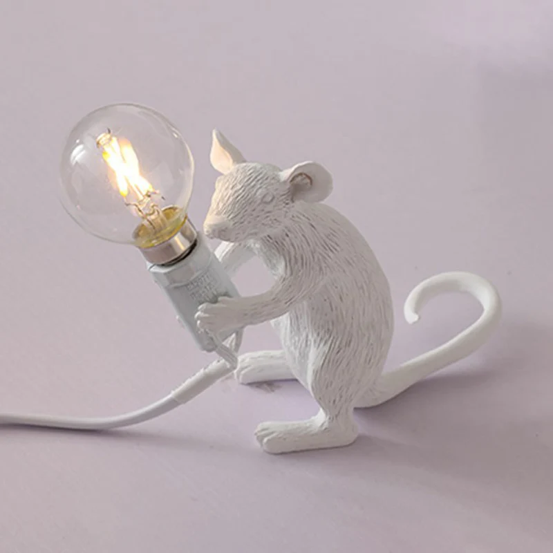 Kinderstijl muisvormige tafellamp hars 1-lichts nachtkastje nachtverlichting voor decoratie Clearhalo
