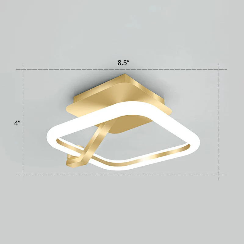 Kleine inbouw plafondarmatuur Eenvoud Metaal goudkleurige afwerking Semi-gemonteerde verlichting voor gang Clearhalo