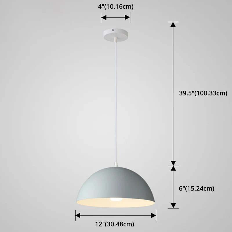 8 kleuren optionele halve bol hanglamp Macaron eenvoudige kleurrijke metalen hanglamp voor keuken eetkamer Clearhalo
