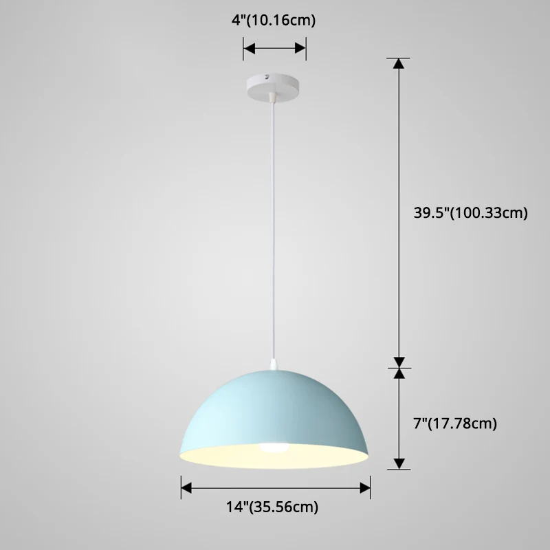 8 kleuren optionele halve bol hanglamp Macaron eenvoudige kleurrijke metalen hanglamp voor keuken eetkamer Clearhalo