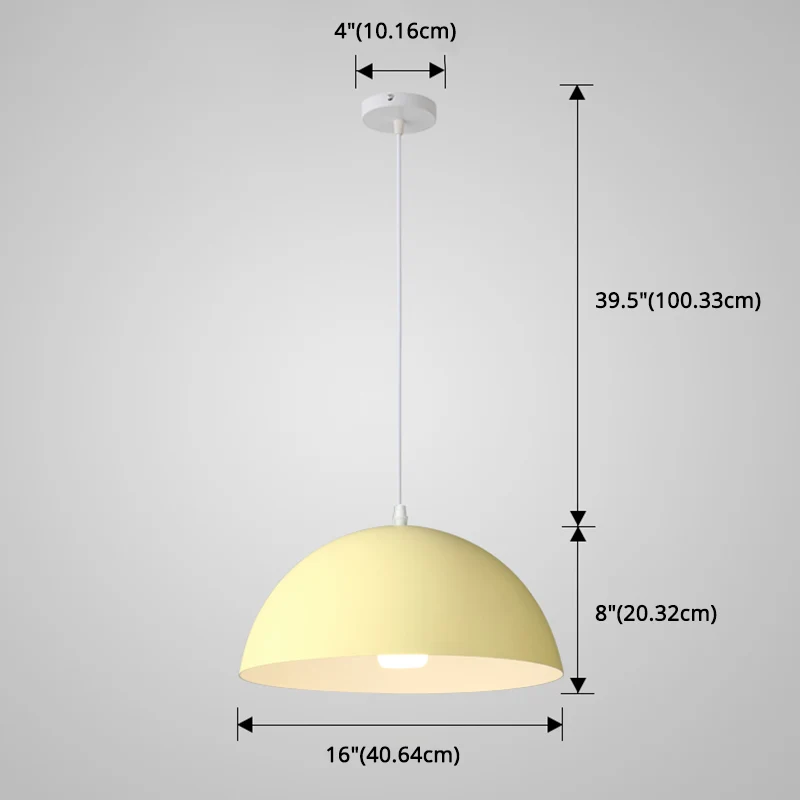 8 kleuren optionele halve bol hanglamp Macaron eenvoudige kleurrijke metalen hanglamp voor keuken eetkamer Clearhalo