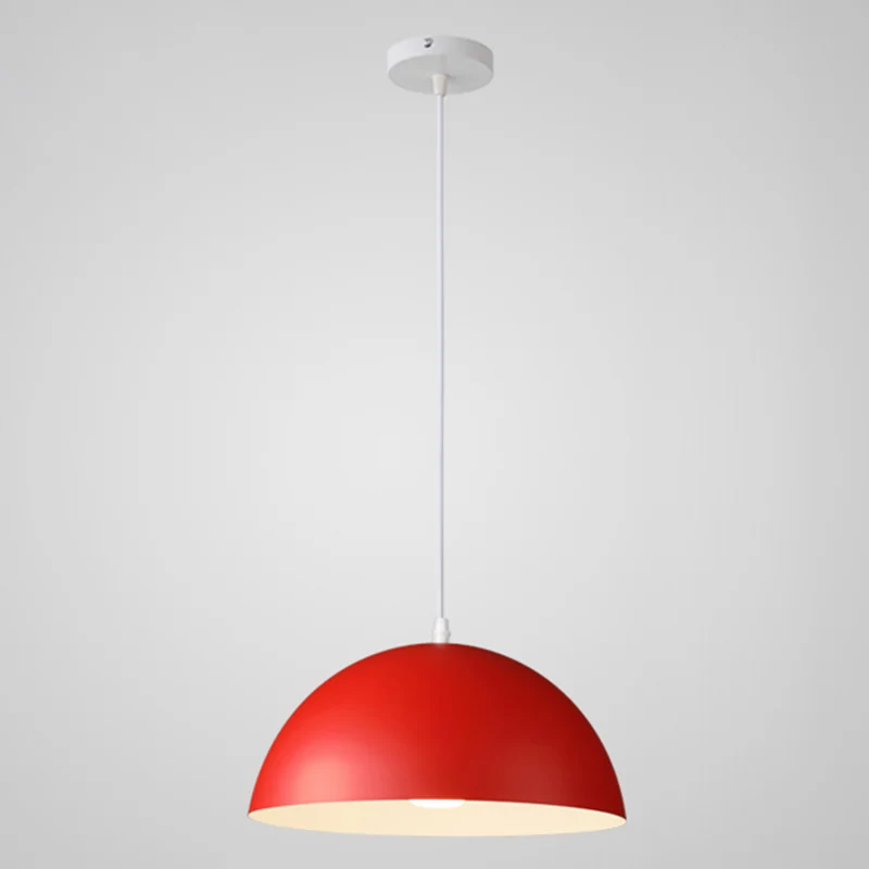 8 kleuren optionele halve bol hanglamp Macaron eenvoudige kleurrijke metalen hanglamp voor keuken eetkamer Clearhalo