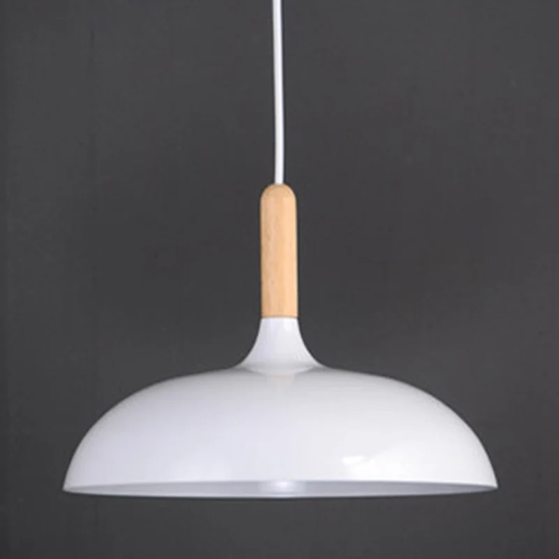 Koepel Eetkamer Druppelhanger Moderne stijl Metaal 1-lichts Hangende plafondlamp met houten blad Clearhalo